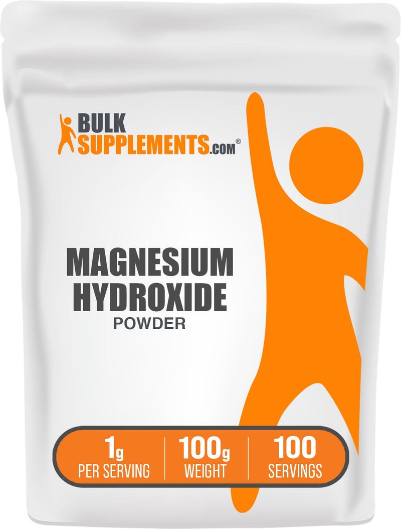 BulkSupplementscom Magnesium Hydroxide Powder Magnesium Hydroxide Supplement Food Grade Gluten Free 1g per Serving 100g 35 oz Pack of 1