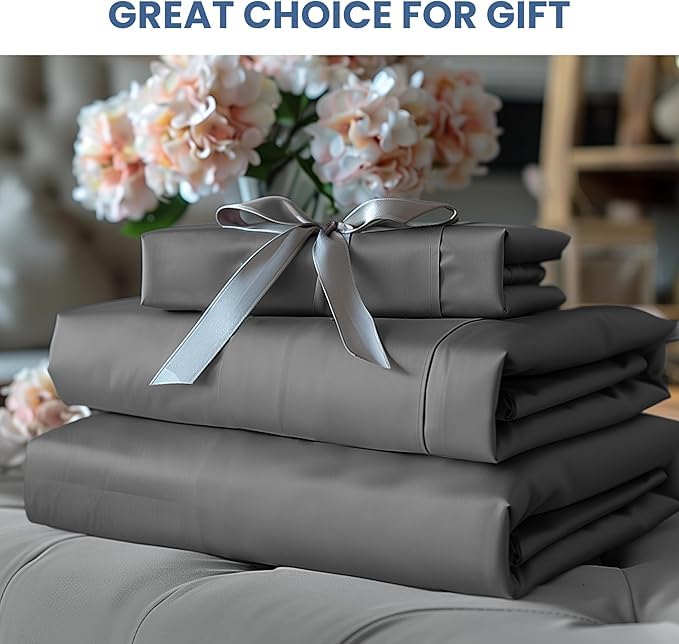 Simple Deluxe Queen Size 4 Piece Sheet  Lightweight Super Soft Easy Care Microfiber - Comfy Breathable  Cooling Bedding Sheets with Deep Pocket  Shrinkage and Fade Resistant  Hotel Luxury  Grey - Image 5