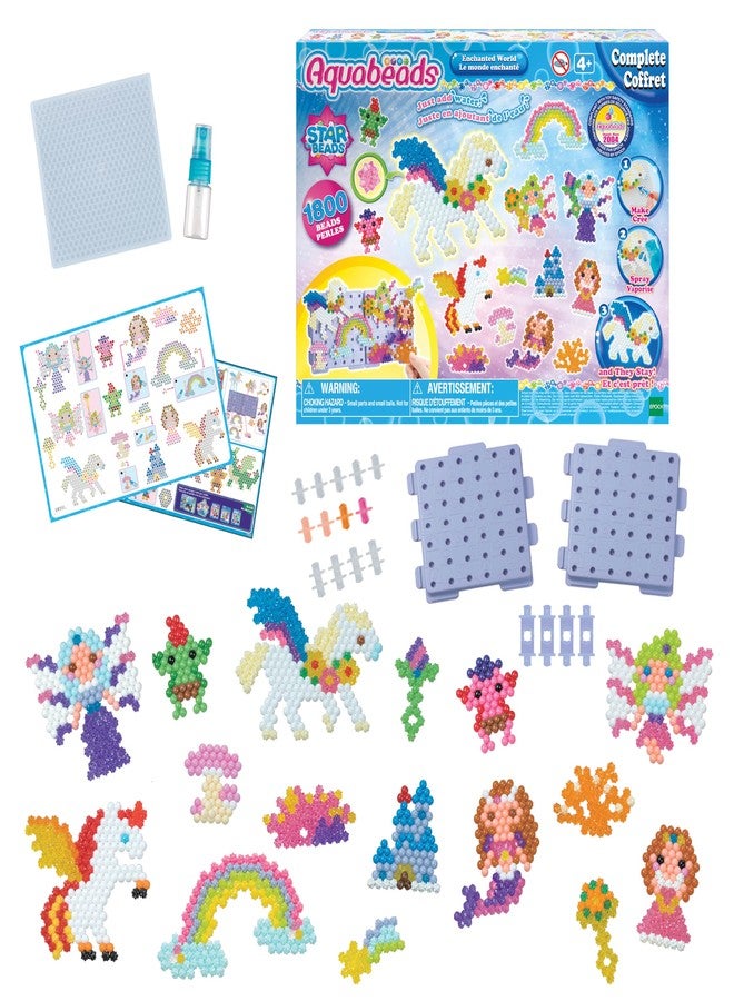 Aquabeads Enchanted World Complete Arts & Crafts Bead Kit fot Children- Over 1,000 Beads & Display Stand - Image 1
