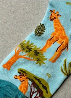 The Socks Hype 2 Pairs Giraffe Pattern Cotton Soft Funny Socks for Men Women | Casual Crew Colorful Animal Novelty Socks | Unisex Comfortable Dress Socks for Everyday Wear  - Image 3