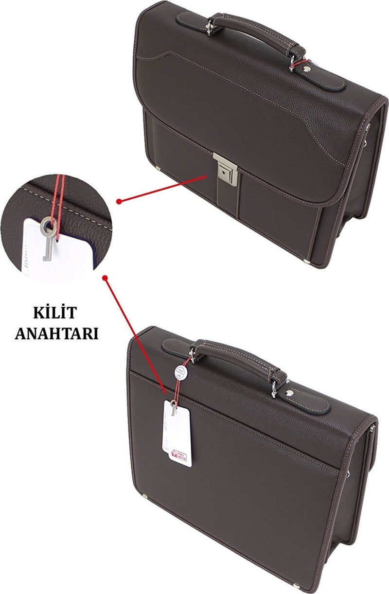 Case Club Lock Mechanism Men's Briefcase with 156 Inch Laptop Compartment and Shoulder Strap  - Image 4