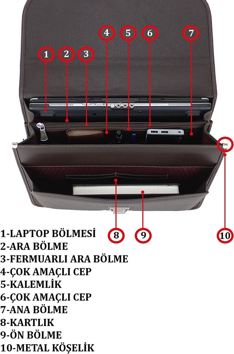 Case Club Lock Mechanism Men's Briefcase with 156 Inch Laptop Compartment and Shoulder Strap  - Image 3