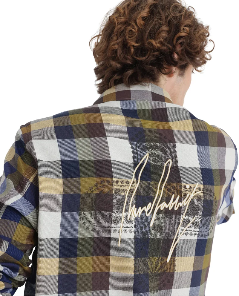 رير رابِت Rare Rabbit Men's Kalen Multi Cotton Fabric Regular Fit Checks Shirt