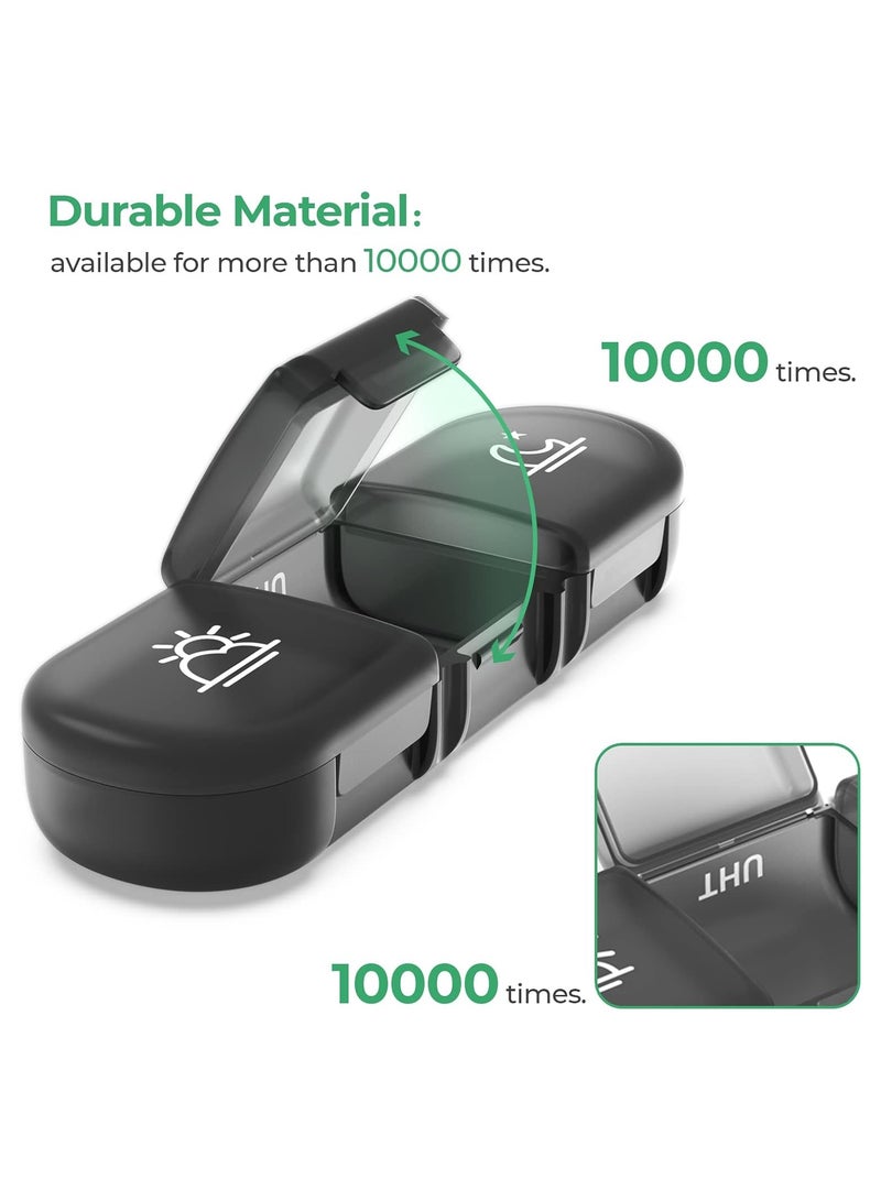 هالامين منظم حبوب الدواء,منظم ادويه,علبة دواء,مقسم ادوية,(3 مرات في اليوم)أسود - Image 4