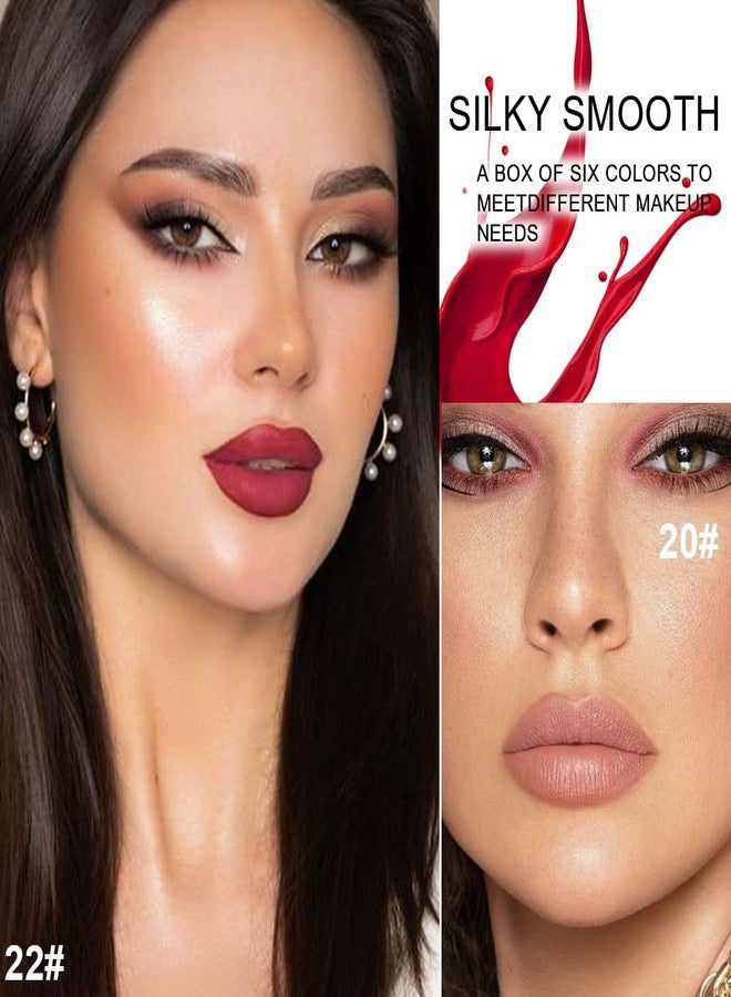 BINGBRUSH 6 Colors Matte Red Wine Liquid Lipstick Pack Set,Wine Lip Tint Long Lasting 24 Hour Waterproof Velvet Nonstick Cup Lipgloss Lip Stain Pigmented Lip Makeup Gift Sets for Girls and Women - Image 5