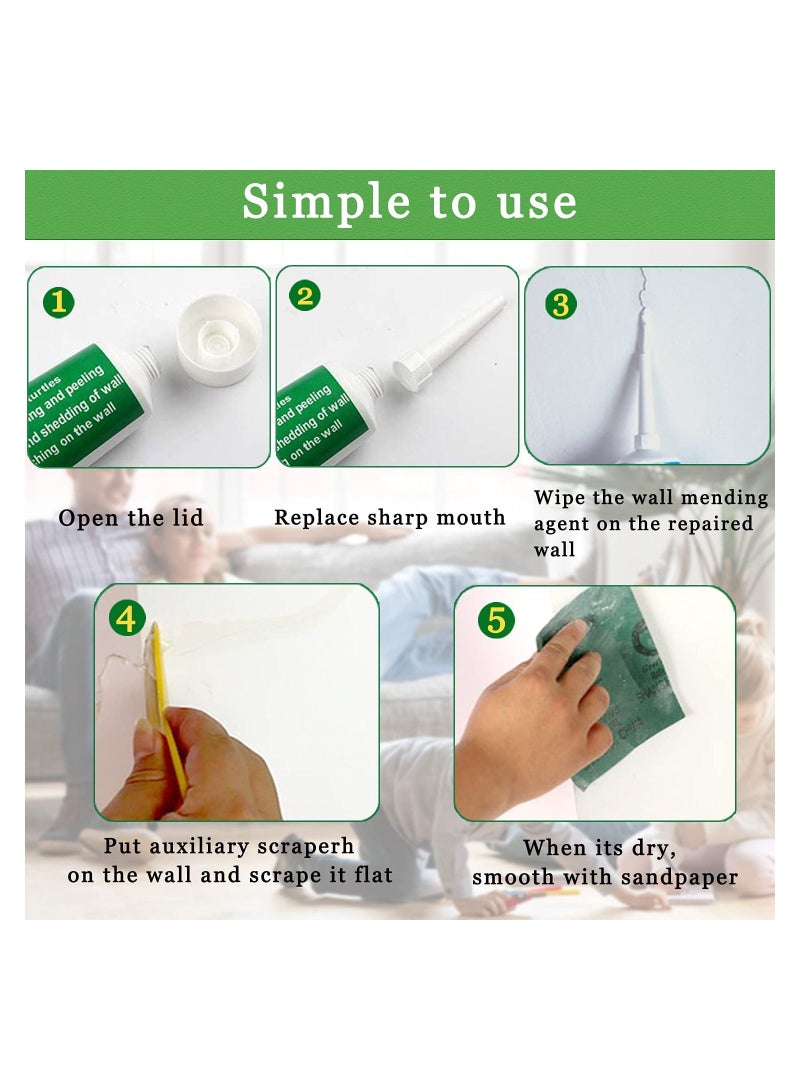 2 Pack Wall Mending Agen Wall Spackle Repair Paste Drywall Repair Kit and Wall Mending Agent Quick and Easy Solution for Drywall Repair - Image 3