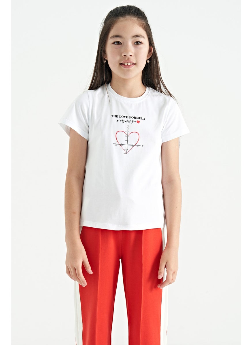 Tommy Life - White O Neck Printed Detailed Comfortable Fit Girls T-Shirt - 75129 - Image 1