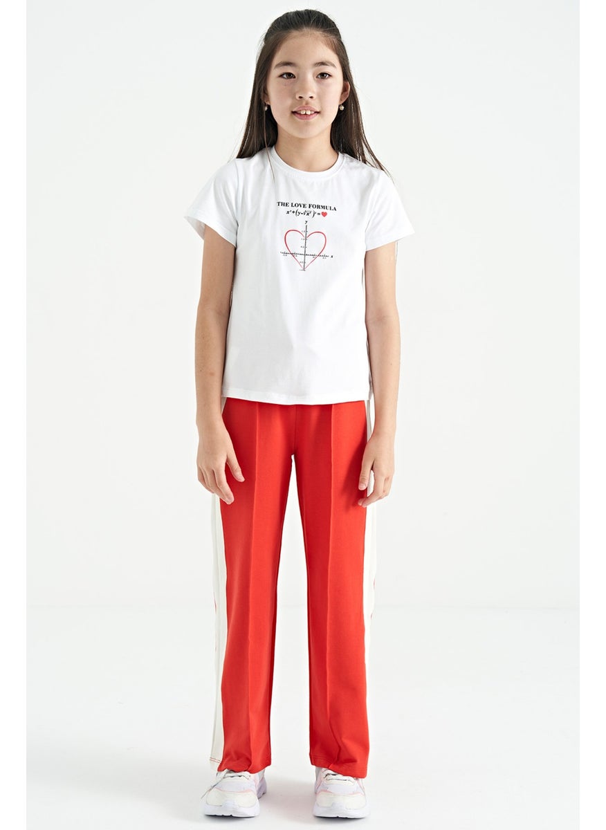 Tommy Life - White O Neck Printed Detailed Comfortable Fit Girls T-Shirt - 75129 - Image 1