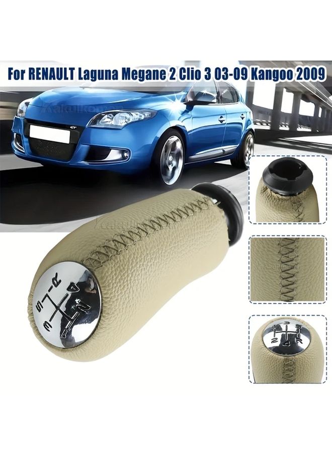 Beige Manual Shift Head 5 Speed Gear Knob For Clio III 2005 2009 Megane II 2002 2009 - Image 4