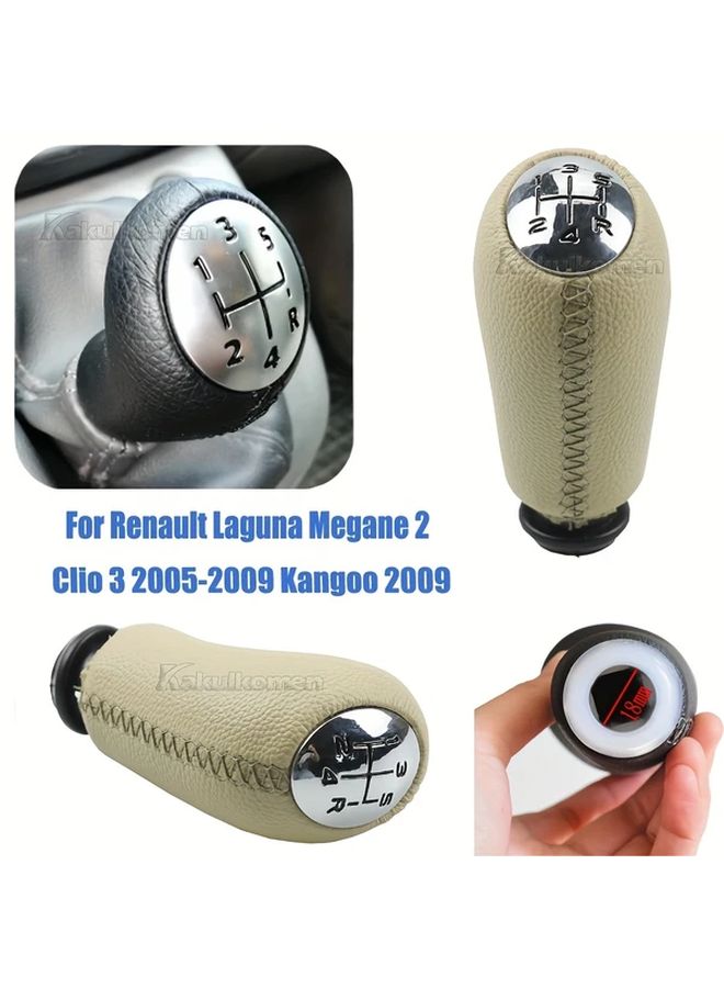 Beige Manual Shift Head 5 Speed Gear Knob For Clio III 2005 2009 Megane II 2002 2009 - Image 3