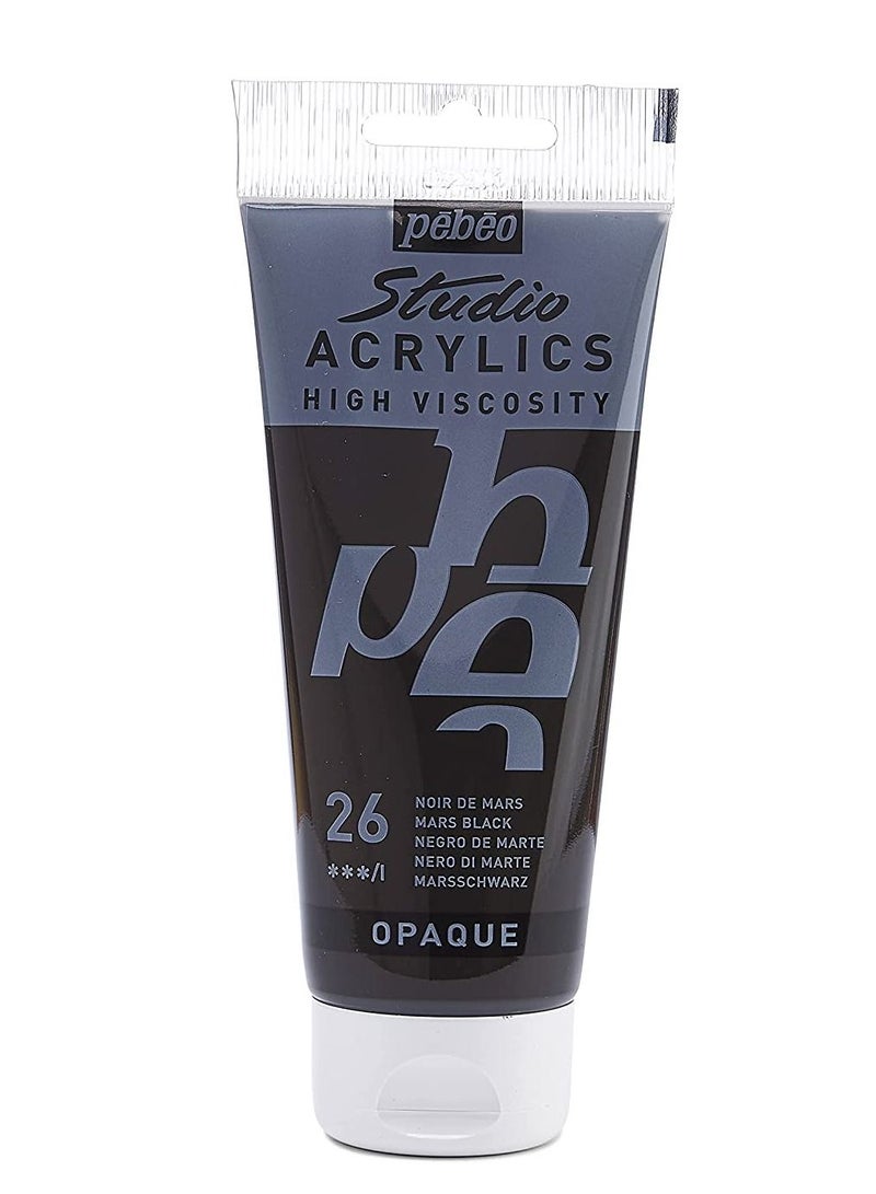PEBEO STUDIO ACRYLICS HIGH VISCOSITY 100 ML MARS BLACK 26 - Image 1