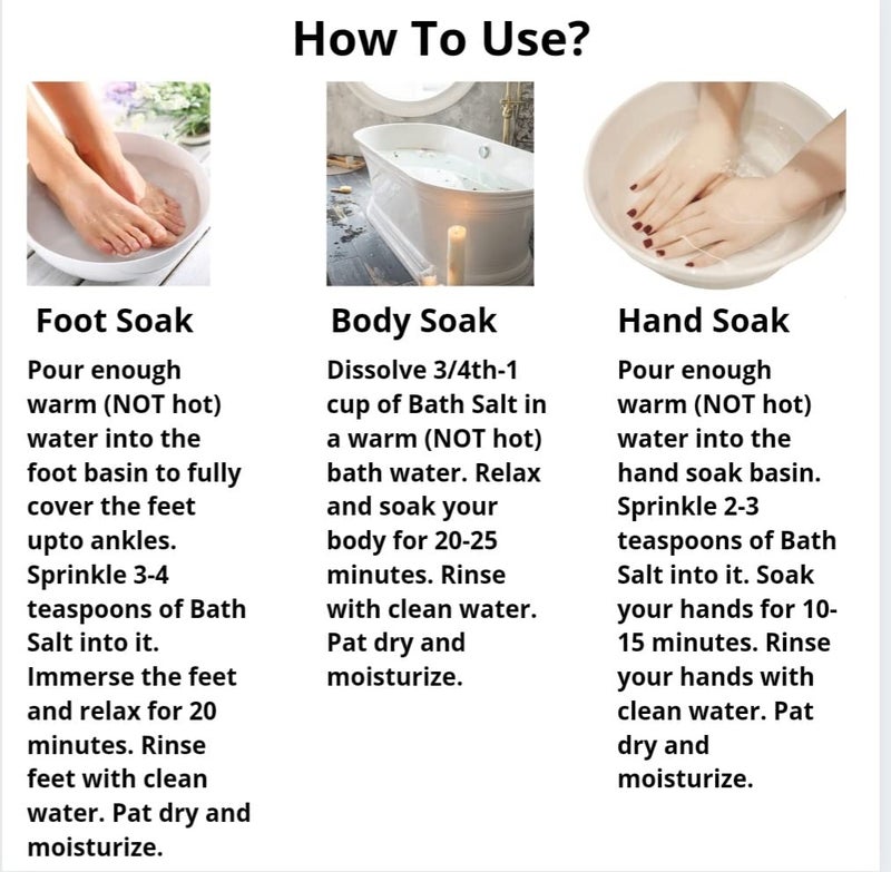 Nesa Lavender Bath SaltFoot Soak Pack of 4 100g each Muscle Pain Relief Stress Anxiety Relief Dry Cracked Feet Care Manicure and Pedicure SelfCare Relaxation Detoxifying Skin Cleansing Moisturizing - Image 3