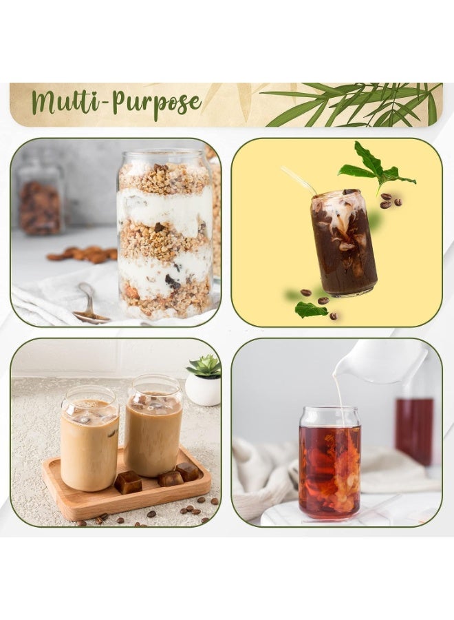 كوب زجاجي بغطاء من الخيزران وقشة زجاجية – قابل لإعادة الاستخدام للمشروبات الباردة أو الساخنة مثل القهوة والعصير والسموذي – تصميم أنيق صديق للبيئة وآمن في غسالة الصحون – 1 قطعة - Image 5