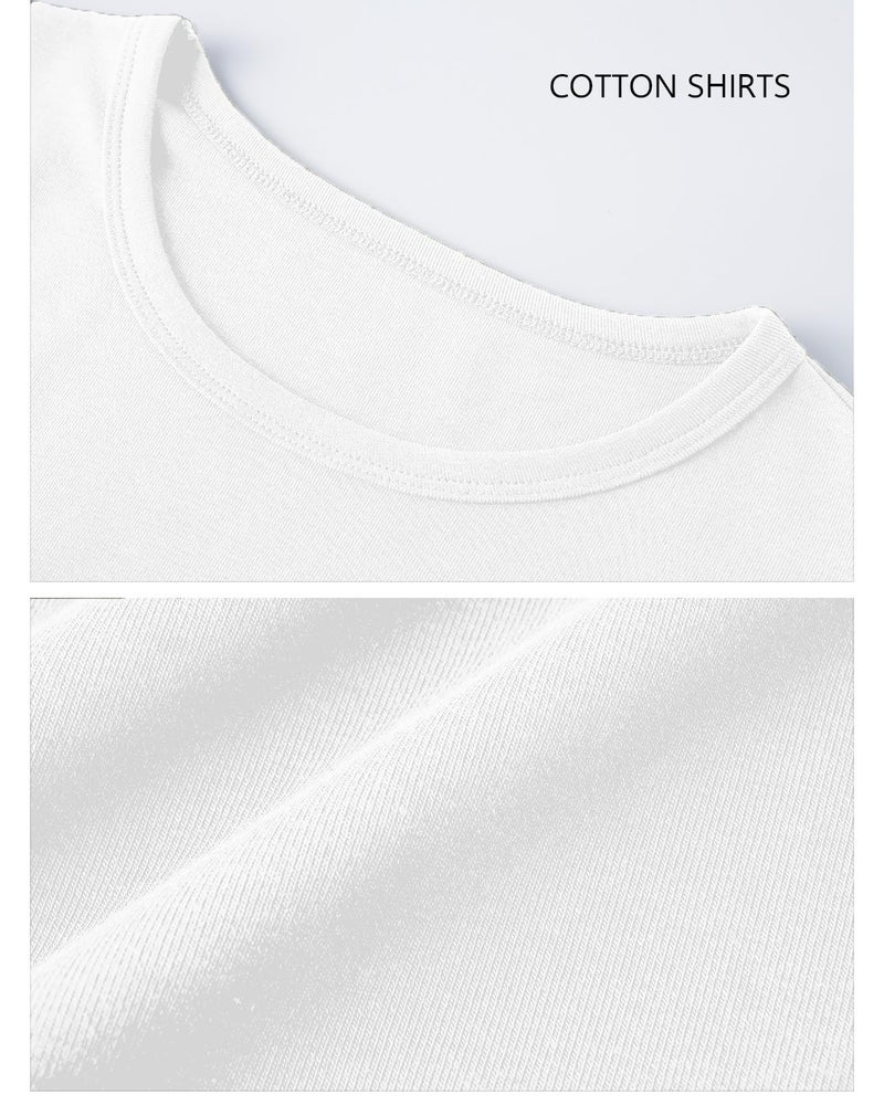 Abardsion 2026 Cotton Long Sleeve Shirts for Women - Fall Spring Y2k Clothes Casual Basic Base Layer Tees Tops(White,S) - Image 5