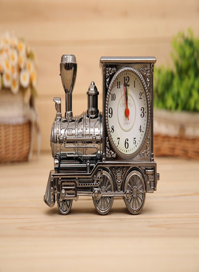Spiaty Plastic Train Analog Desk Alarm Clock, Black - Image 2