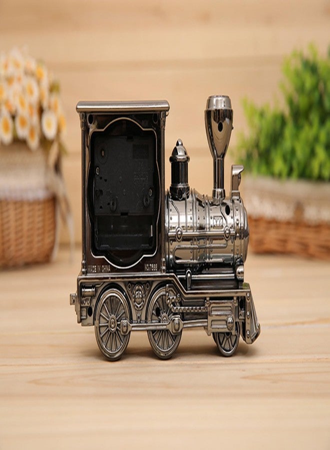 Spiaty Plastic Train Analog Desk Alarm Clock, Black - Image 3