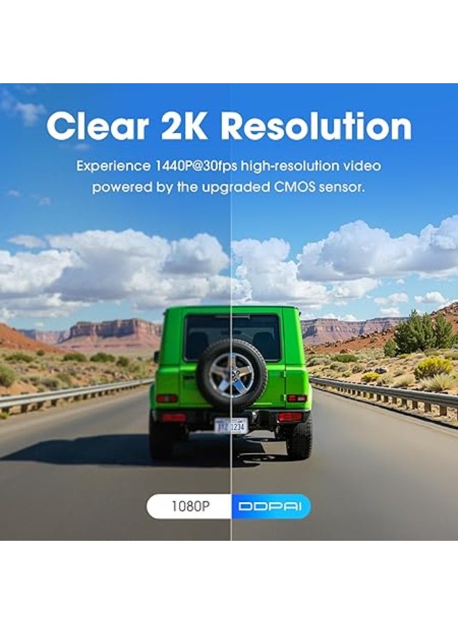 DDPAI Dash Cam for Cars 2K, Mini Pro 2K 1440P Dashcam Front with Night Vision, Car Dash - Image 2