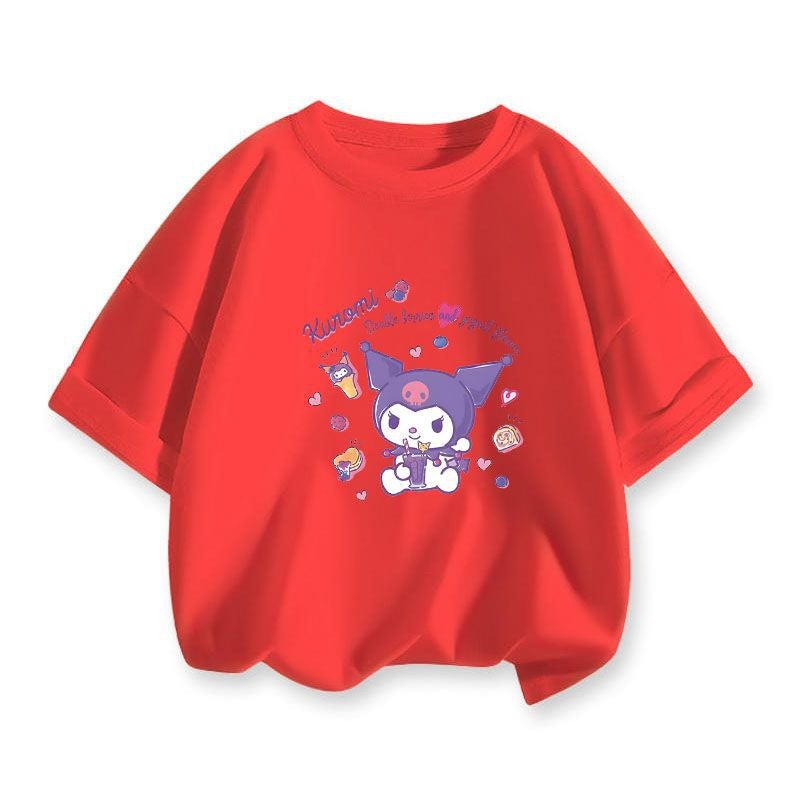 Coolometi Children'S Short-Sleeved Girls' Summer Printed T-Shirt New Children'S Yugui Dog Half-Sleeved Shirt Fashion - Image 1