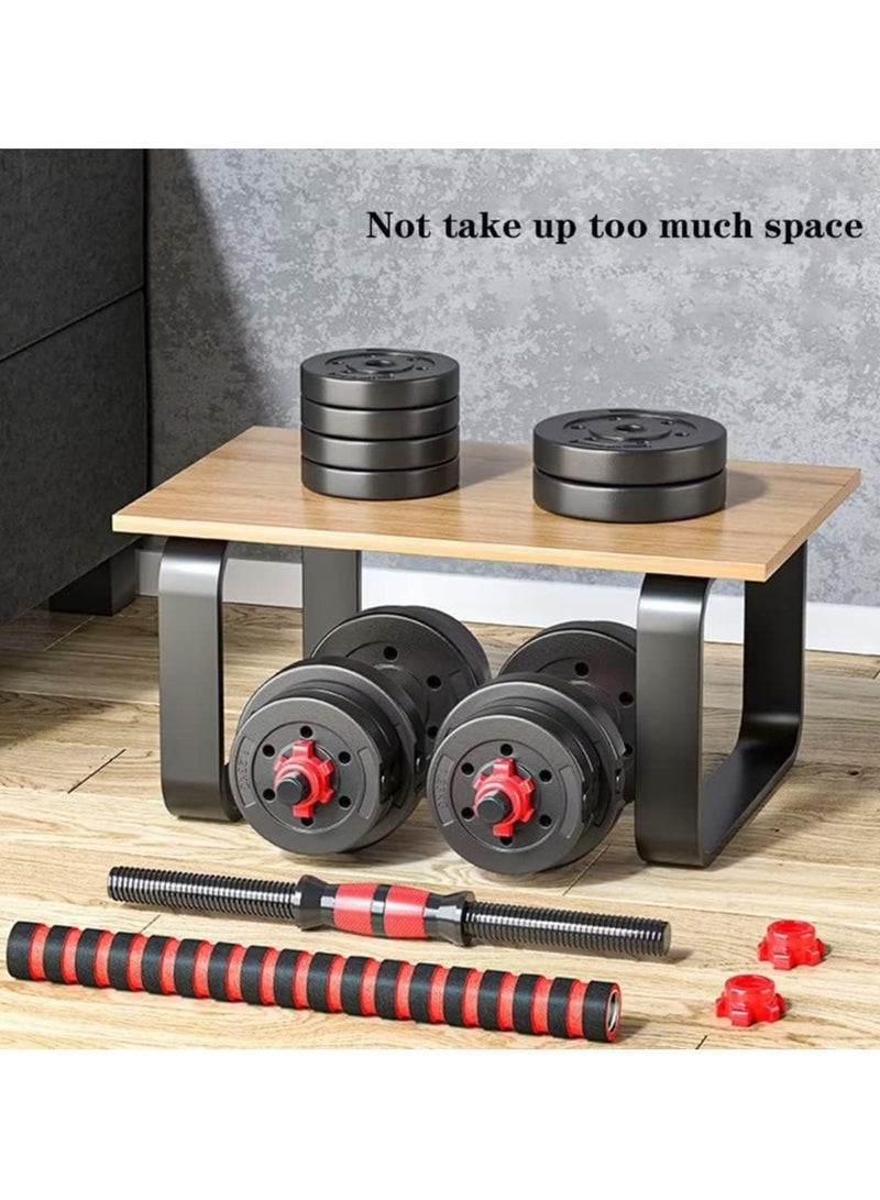 إي وورلد مجموعة دمبلز لرفع الأثقال قابلة للتعديل بوزن 30 كيلوغرام مع عصا غير قابلة للانزلاق وشواكيش لممارسة الجيم في المنزل. - Image 4