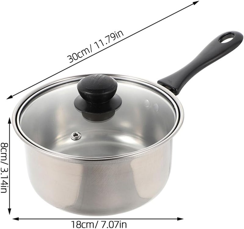 Stainless Steel Milk Stockpot 18cm Single Handle Saucepan Multi-function Food Heating Pot for Household Cooking and Soup Preparation - Image 2