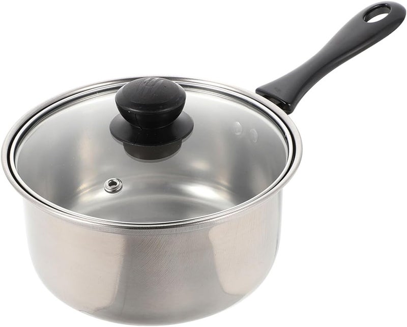 Stainless Steel Milk Stockpot 18cm Single Handle Saucepan Multi-function Food Heating Pot for Household Cooking and Soup Preparation - Image 1