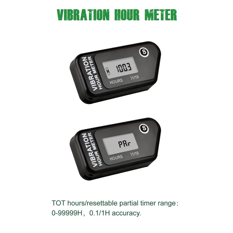 YOOREAL Vibration Hour Meter,Maintenance Hours for Gas Diesel Engine Powered Generator Compressor Motorcycle Snowblower Trailer Motor Grader Pressure Washer - Image 3