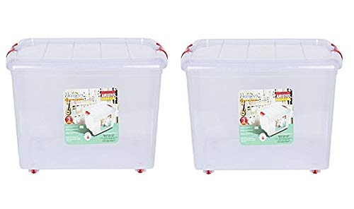 Aristo ARISTO Multipurpose Plastic Rectangular 25 Ltr Storage BoxContainer Pack of 2 Transparent standard 455 x 34 x 26 cm - Image 1