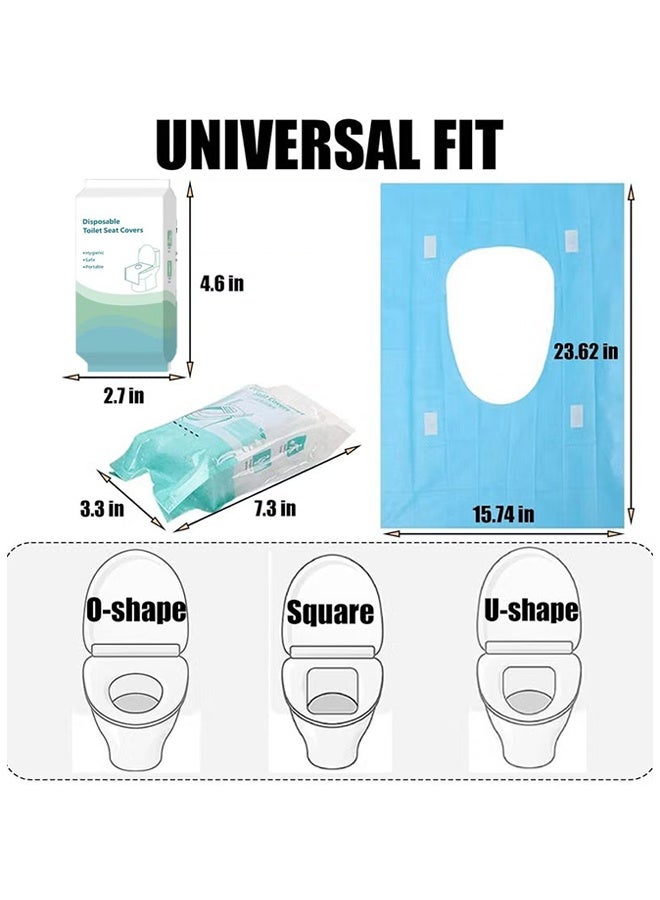 30 PCS Disposable Toilet Seat Cover, 40 * 60CM Travel Toilet Seat Cover for Kids Potty Training and Adult, Independent Packing Travel Essentials - Blue - Image 2