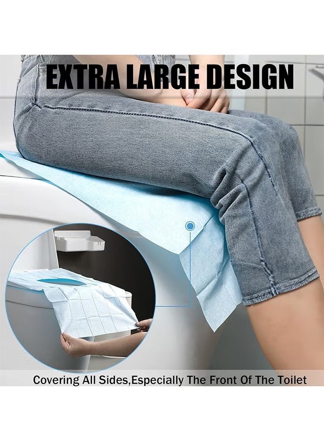 30 PCS Disposable Toilet Seat Cover, 40 * 60CM Travel Toilet Seat Cover for Kids Potty Training and Adult, Independent Packing Travel Essentials - Blue - Image 5