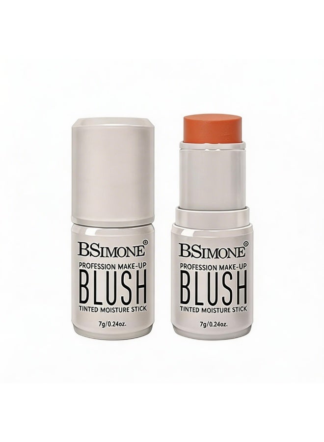 BSIMONE Multi-Use Matte Cream Blush & Lip Tint Stick, 2-in-1 Waterproof Makeup Stick, Long-Lasting Blendable Formula - #06 Apricot - Image 2