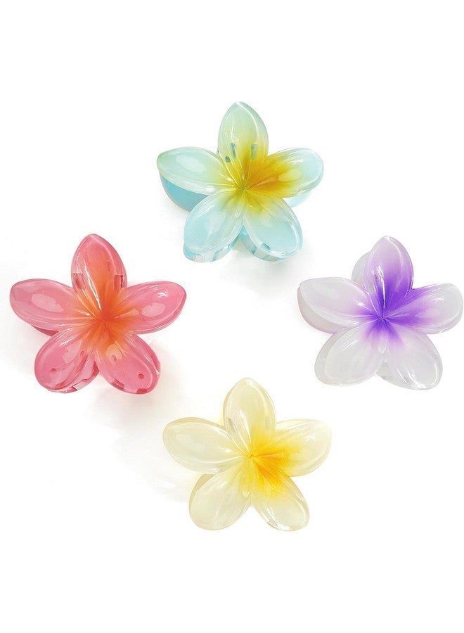 Aliza 4 Pcs Flower Hair Clips Medium Size Hair Claw Clips for Women Girls, Hair Grips Women Hair Clips Bright Color Flower Clips 3 Inch - Image 1