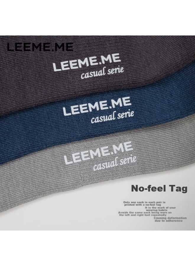 Leeme.me Rice Grain Socks For Men, Odor-resistant And Antibacterial Autumn New Flat Casual Mid-calf Socks For Men, 4 Pairs - Image 5