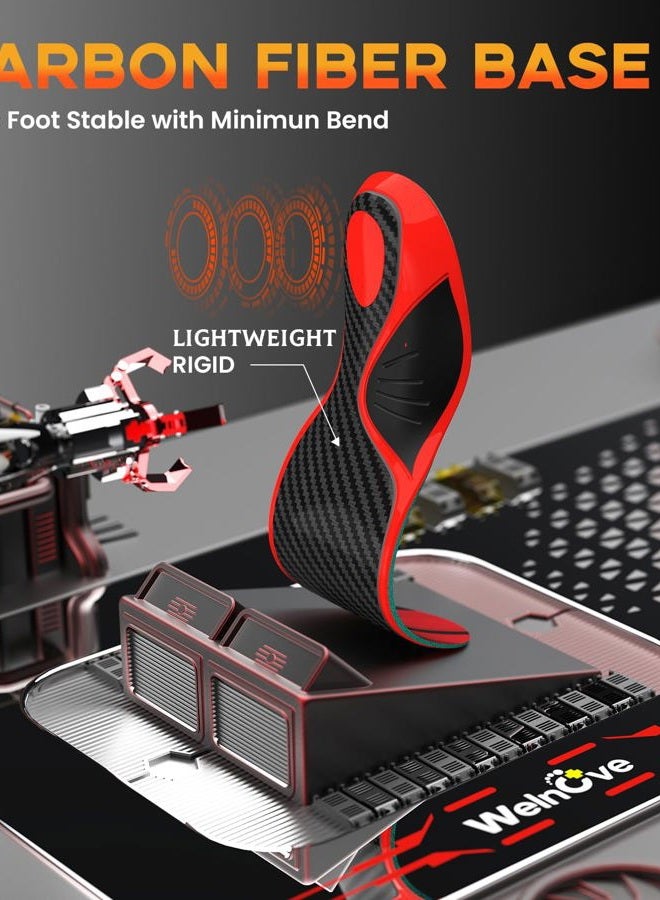 Welnove Carbon Fibre Insoles for Men & Women: Enhance Sport Performance in Running & Jump for Athletes, Plantar Fasciitis Relief Inserts, L, 8.5-9 Women, 7-7.5 Men - Image 3