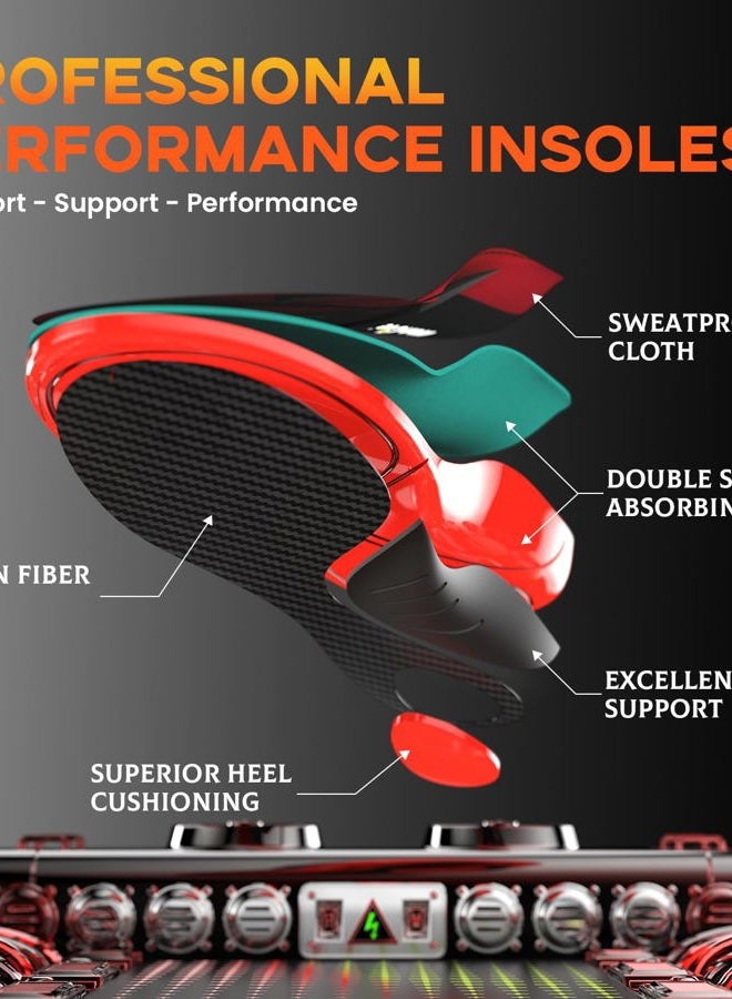 Welnove Carbon Fibre Insoles for Men & Women: Enhance Sport Performance in Running & Jump for Athletes, Plantar Fasciitis Relief Inserts, L, 8.5-9 Women, 7-7.5 Men - Image 4