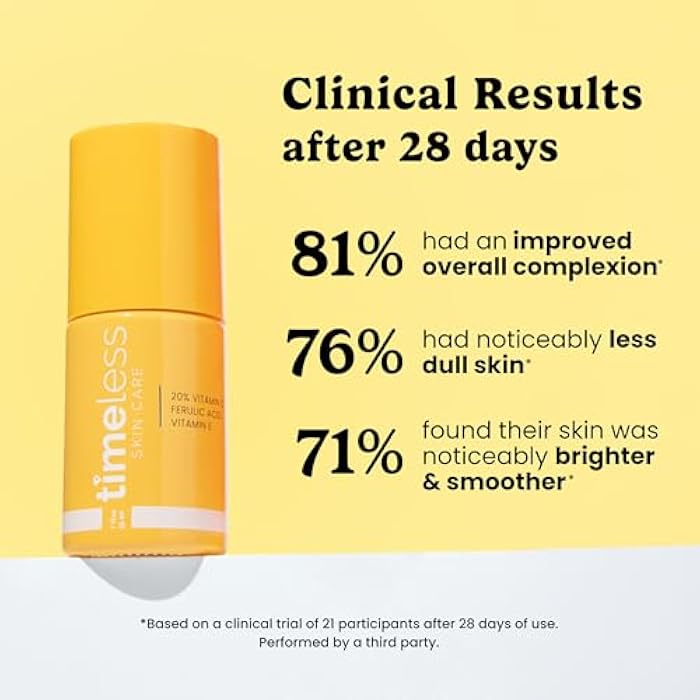 Timeless Skin Care Vitamin C Serum with Vitamin E & Ferulic Acid - Brightening Serum - for Oily & Dry Skin - Fragrance-Free - 1 oz - Image 3