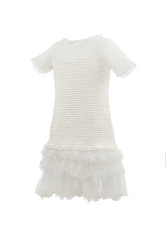 FRILL WHITE Girls Party Dress, Princess Dress Party Wear Wedding Evening Formal Pageant Dance Gown for Birthday Kid Girls Elega