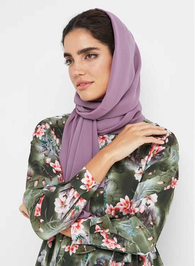 سكاي كشمير  شيلة حجاب شيفون دجاليل ناعمة بلون اللافندر  - Image 1