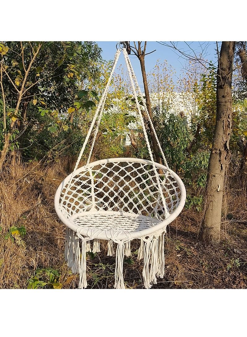 DubaiGallery كرسي هزاز دائري خارجي للاستخدام الداخلي للأطفال والكبار كرسي معلق آمن أرجوحة واحدة - Image 4