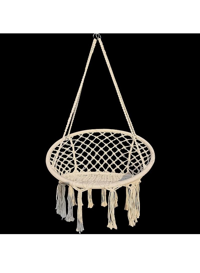 DubaiGallery كرسي هزاز دائري خارجي للاستخدام الداخلي للأطفال والكبار كرسي معلق آمن أرجوحة واحدة - Image 3