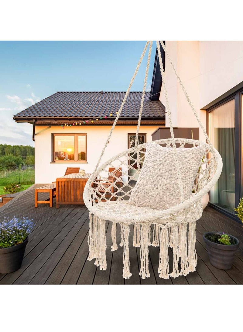 DubaiGallery كرسي هزاز دائري خارجي للاستخدام الداخلي للأطفال والكبار كرسي معلق آمن أرجوحة واحدة - Image 2