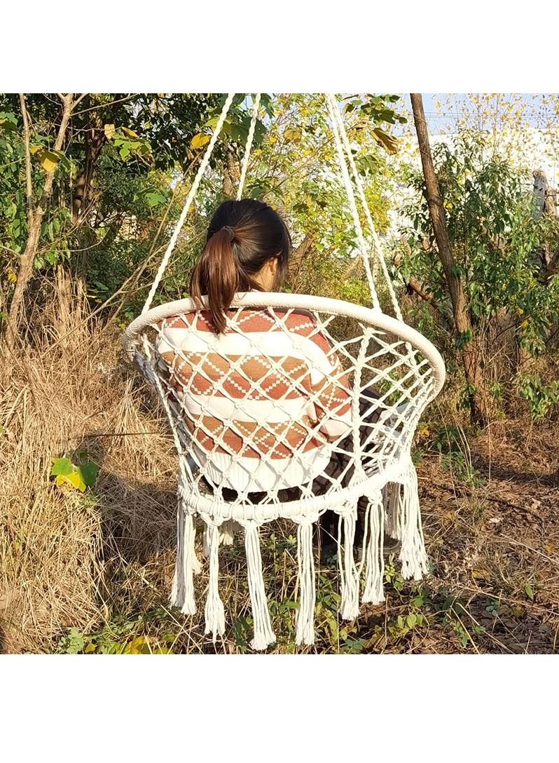 DubaiGallery كرسي هزاز دائري خارجي للاستخدام الداخلي للأطفال والكبار كرسي معلق آمن أرجوحة واحدة - Image 5