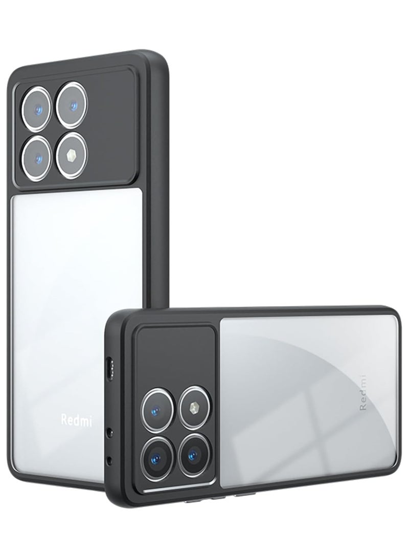 Case Cover Shockproof Hard PC Back Soft TPU Frame Anti-yellowing Slim Protective Cover Compatible with  Poco x6 Pro / K70E (Clear) - Image 1