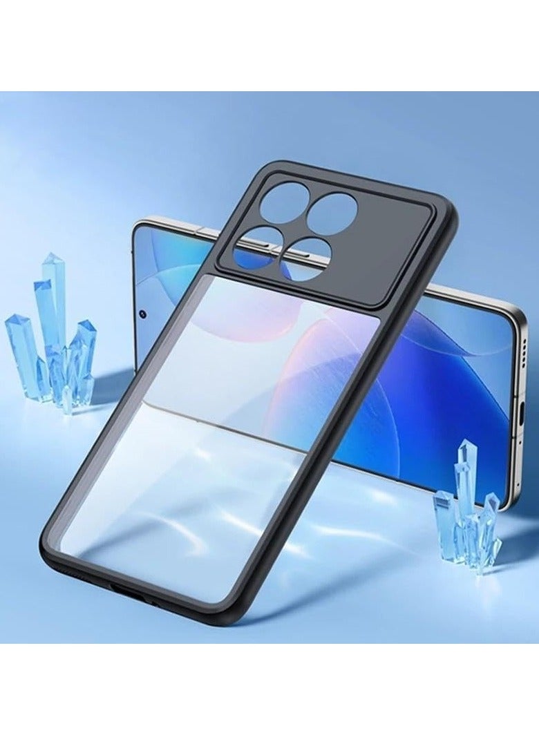 Case Cover Shockproof Hard PC Back Soft TPU Frame Anti-yellowing Slim Protective Cover Compatible with  Poco x6 Pro / K70E (Clear) - Image 4