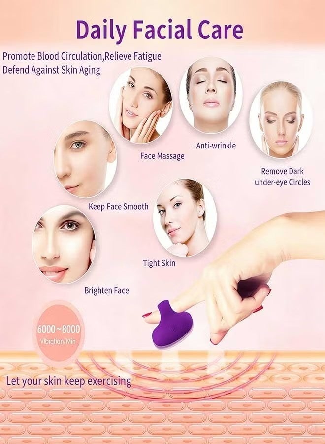 SUFADA Pocket Mini Ring Facial and Eye Massage Ball USB Rechargeable Fingertip Massager purple Face Massager Facial Muscle Tightening Anti Aging Relief Eyes Dark Circles Eye Puffiness Fatigue - Image 3