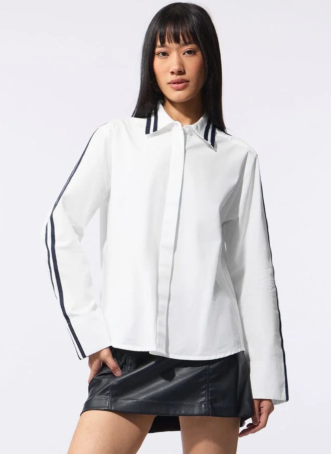 ذا سوليد ستور The Souled Store Women's Casual White Shirt with Spread Collar