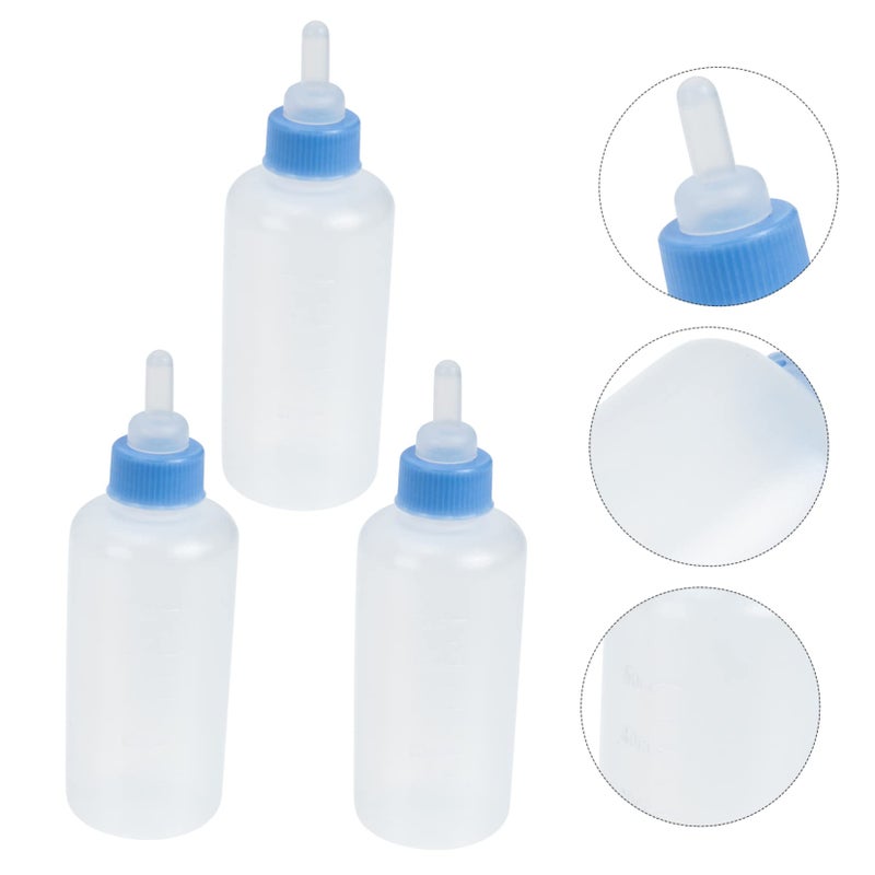 3 Piece Blue Pet Feeding Bottles Kit For Newborn Kittens And Puppies Leak Resistant Design Easy Control To Prevent Overfeeding - Image 5