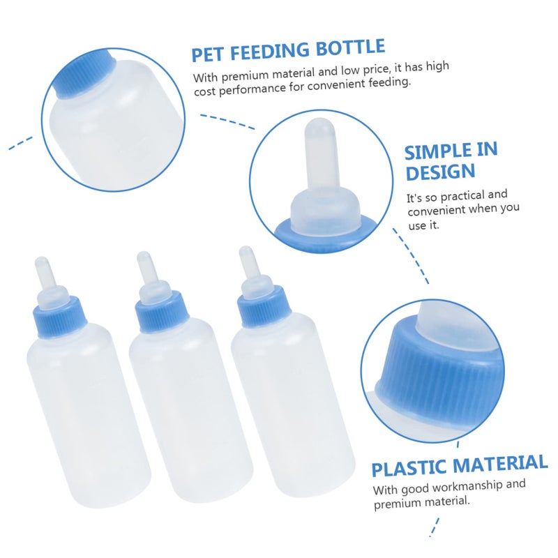 3 Piece Blue Pet Feeding Bottles Kit For Newborn Kittens And Puppies Leak Resistant Design Easy Control To Prevent Overfeeding - Image 4