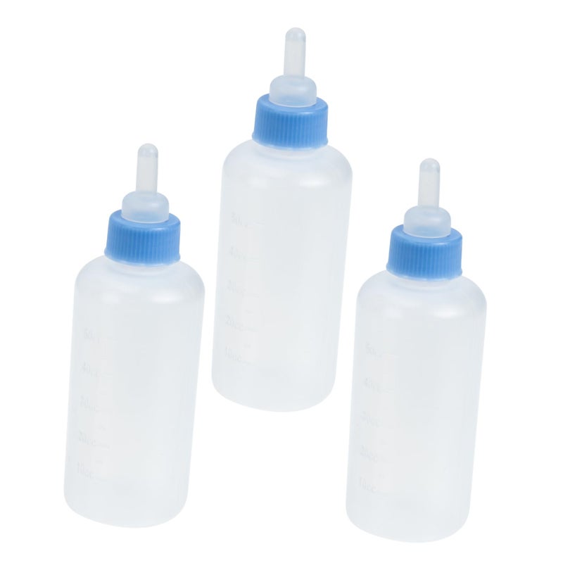3 Piece Blue Pet Feeding Bottles Kit For Newborn Kittens And Puppies Leak Resistant Design Easy Control To Prevent Overfeeding - Image 2