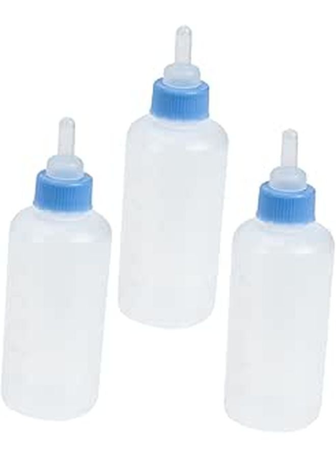 3 Piece Blue Pet Feeding Bottles Kit For Newborn Kittens And Puppies Leak Resistant Design Easy Control To Prevent Overfeeding - Image 1