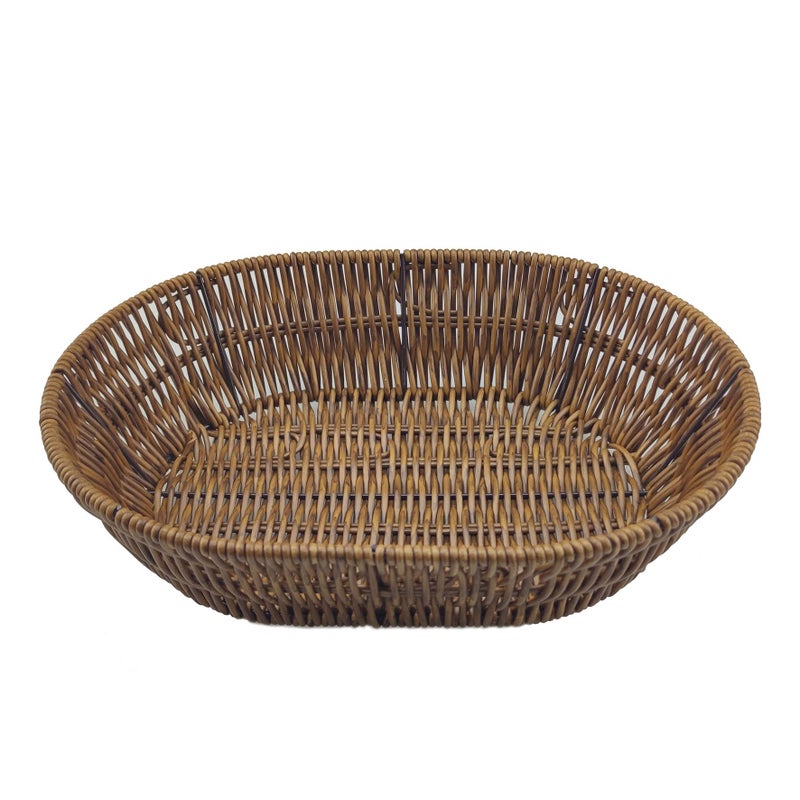 AMBOJIE Wicker Bread Basket,Handwoven Storage Basket for Fruit Basket Vegetables Cosmetics in Home Restaurant & Bakery (Oval 1Pack) - Image 1